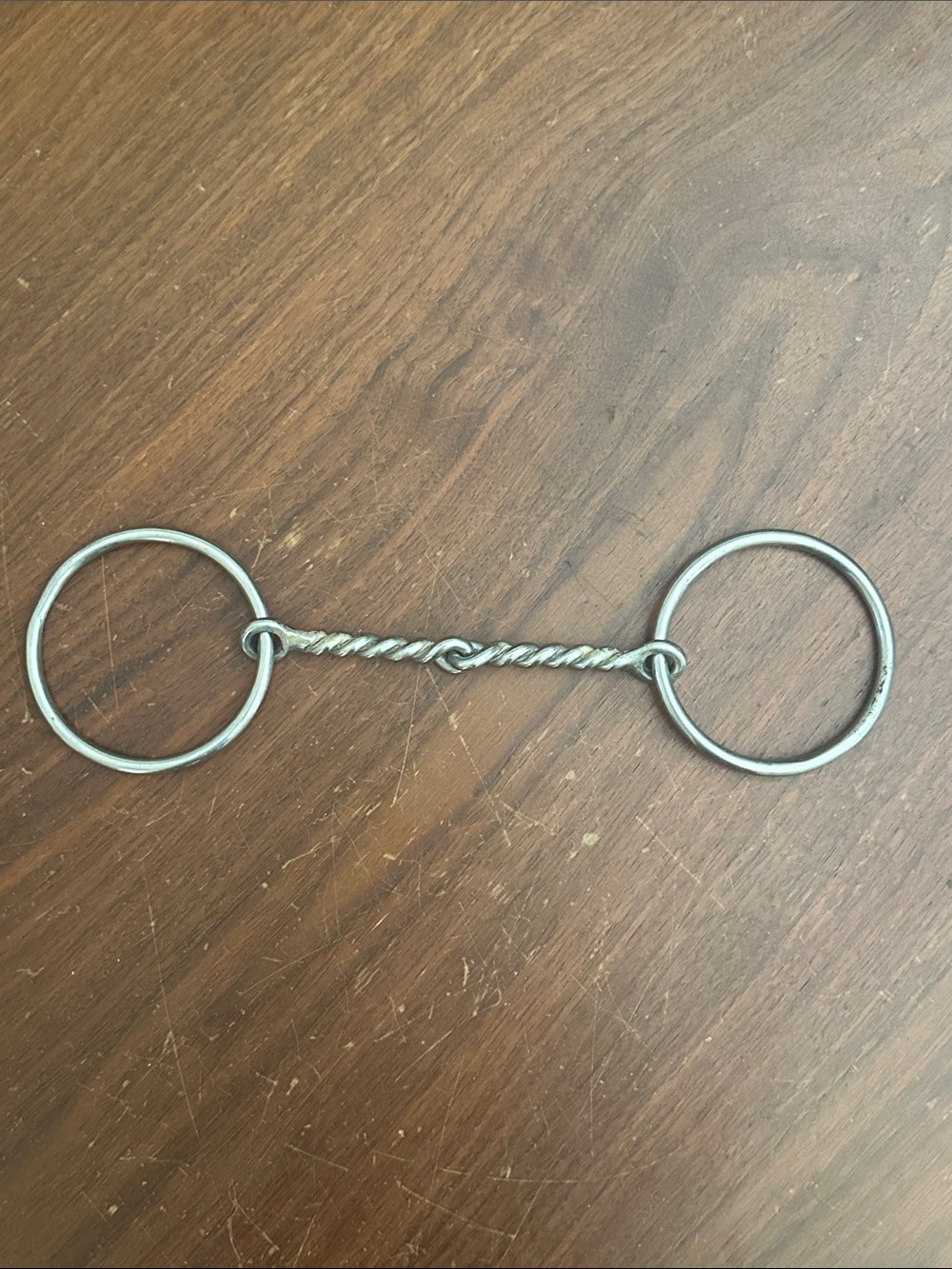 Stainless Steel Twisted Ring Snaffle Bit - Silver
